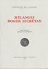 Couverture "Mélanges Roger Secrétan..."